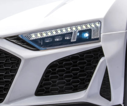Elektromobilis AUDI R8 SPYDER baltas su baterija, garsais