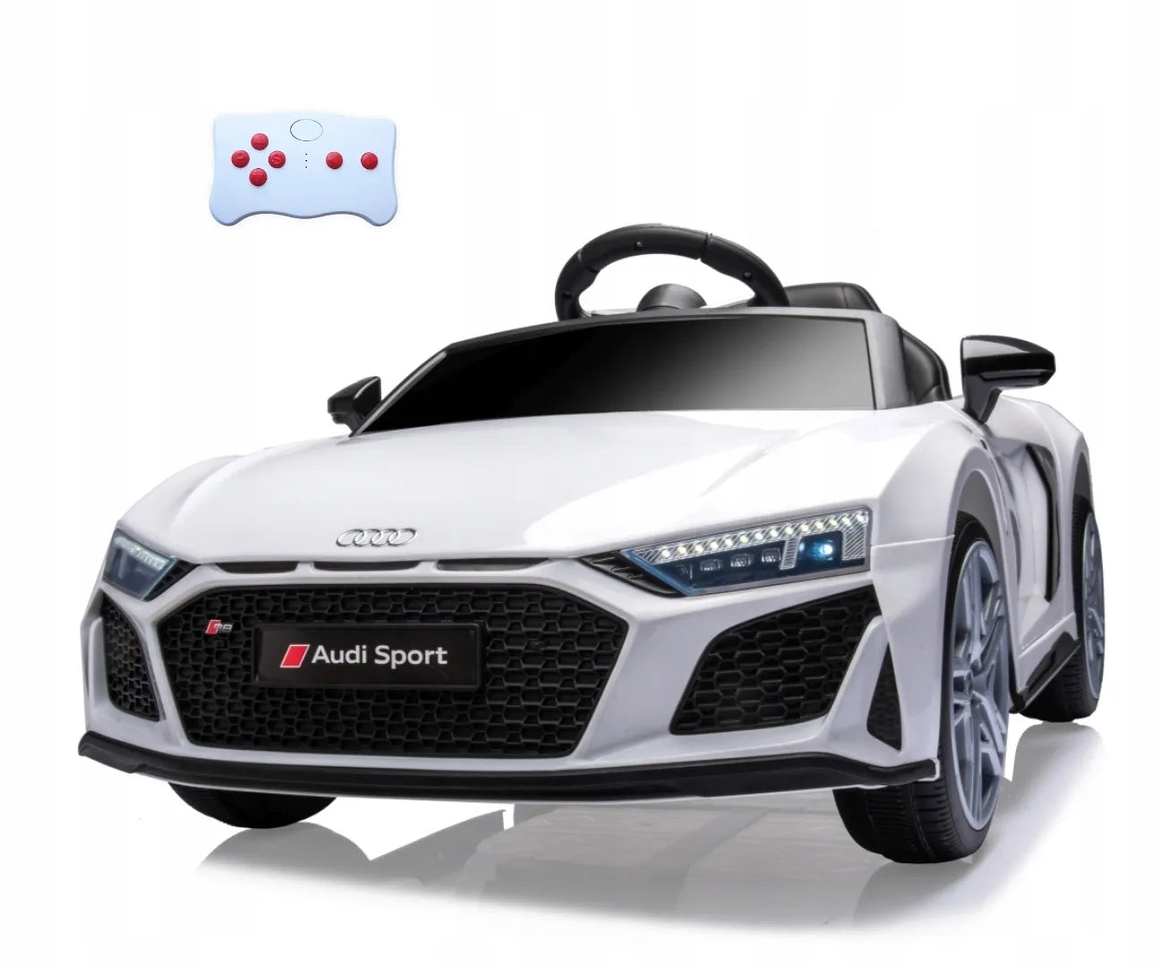 Elektromobilis AUDI R8 SPYDER baltas su baterija, garsais