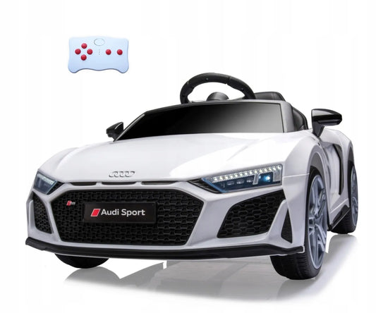Elektromobilis AUDI R8 SPYDER baltas su baterija, garsais