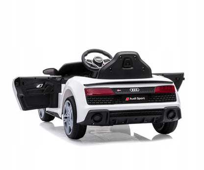Elektromobilis AUDI R8 SPYDER baltas su baterija, garsais
