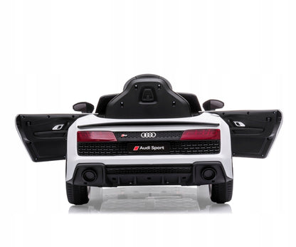 Elektromobilis AUDI R8 SPYDER baltas su baterija, garsais