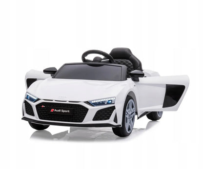 Elektromobilis AUDI R8 SPYDER baltas su baterija, garsais