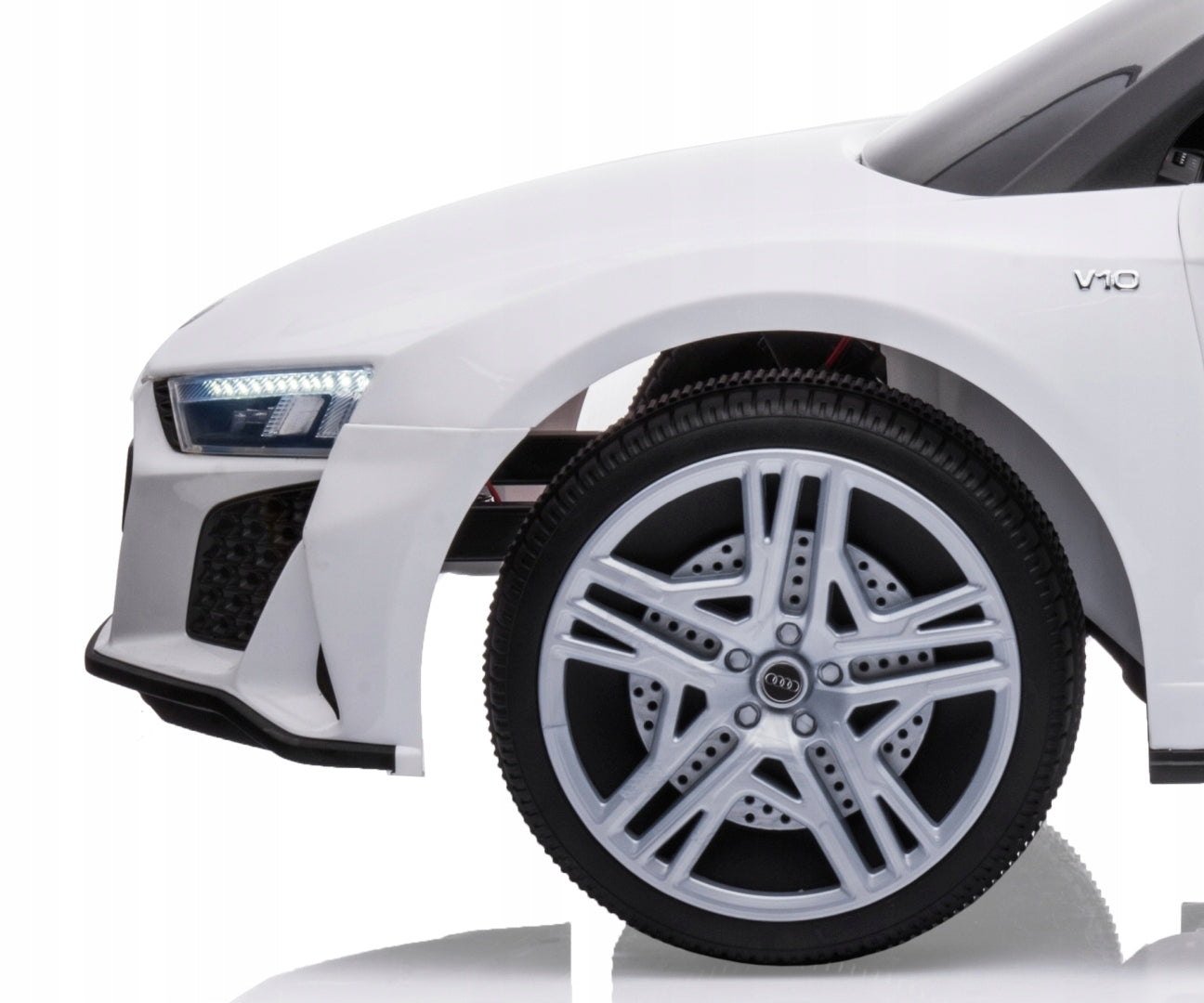 Elektromobilis AUDI R8 SPYDER baltas su baterija, garsais
