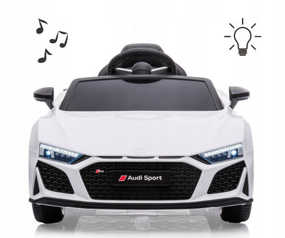 Elektromobilis AUDI R8 SPYDER baltas su baterija, garsais