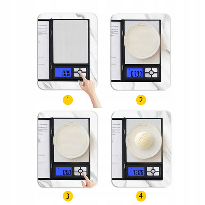 ELEKTRONINĖ JUVELYRINĖ SVARSTYKLĖ 0,01–500 g, LCD, TIKSLUMAS 0,01 g, PRECIZINĖ