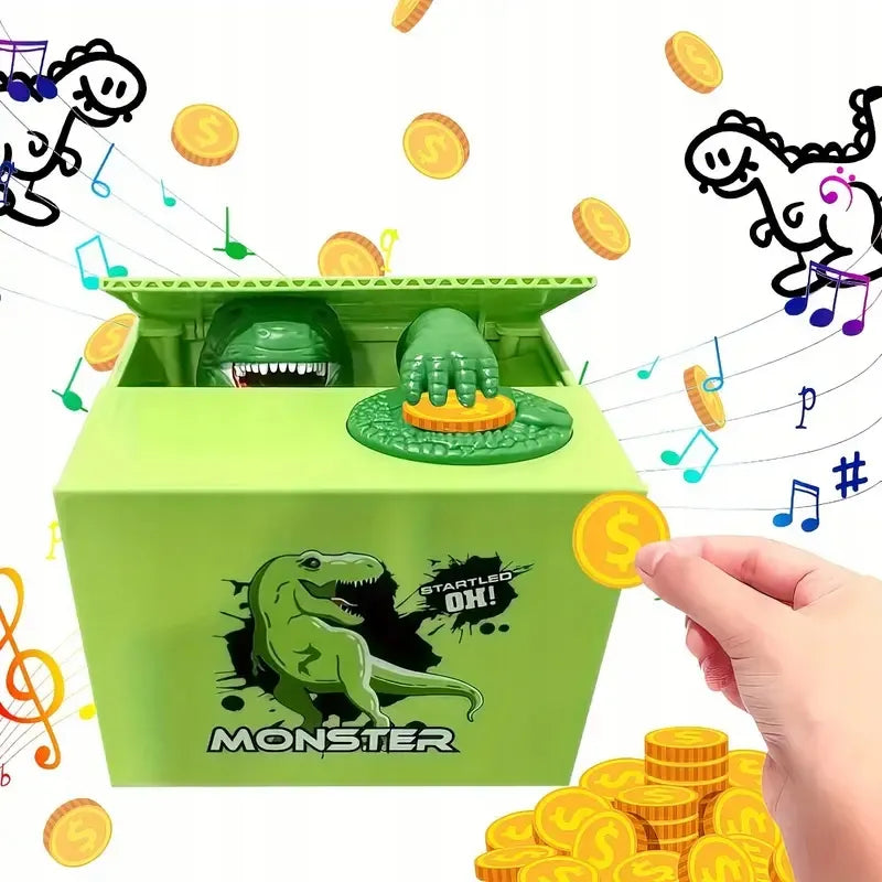 Elektroninė vaikiška taupyklė MONEY BOX su dinozaurų motyvais