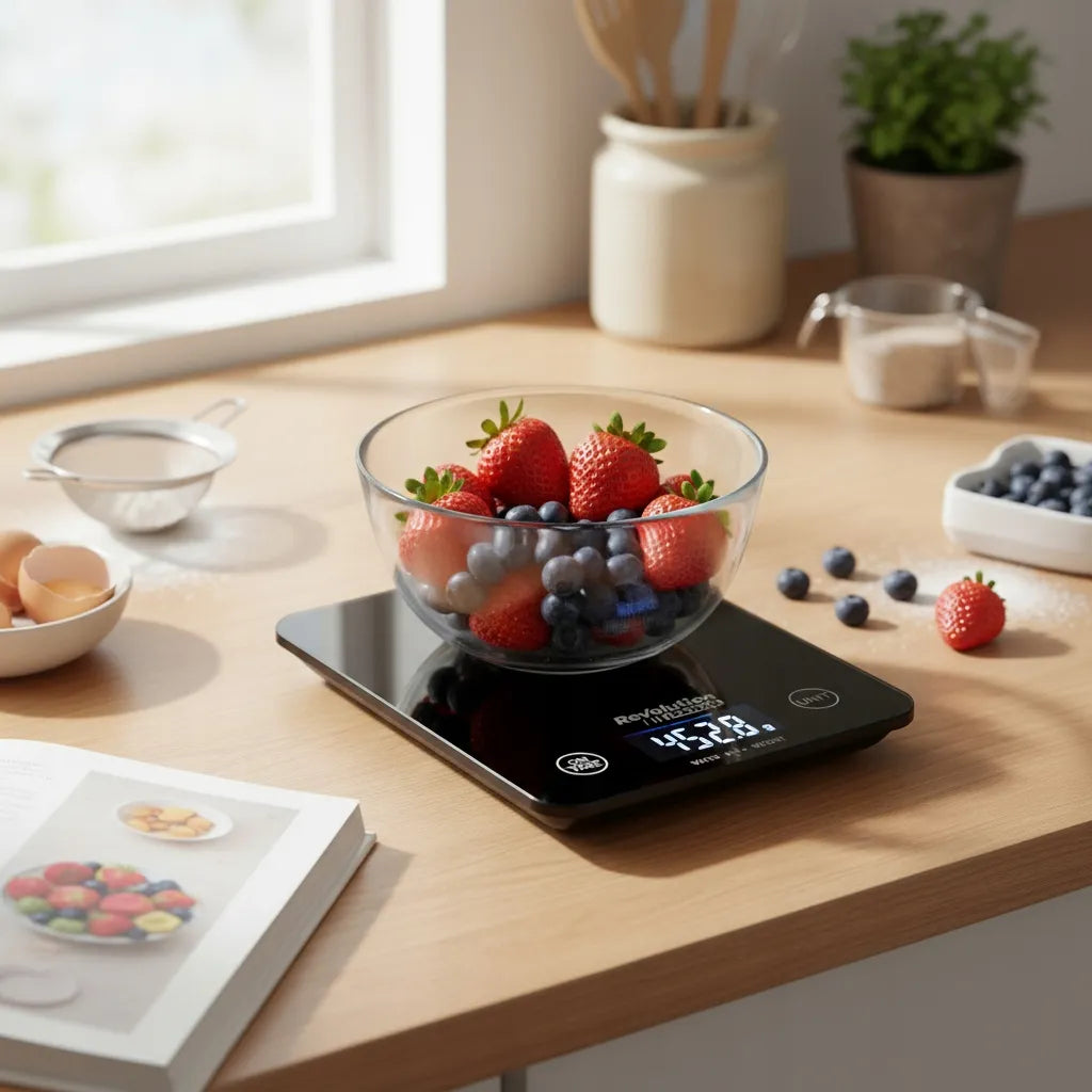 ELEKTRONINĖ VIRTUVĖS SVARSTYKLĖS PRECIZIŠKOS 1 g - 5 kg STIKLINĖS JUODOS JUVELYRINĖS