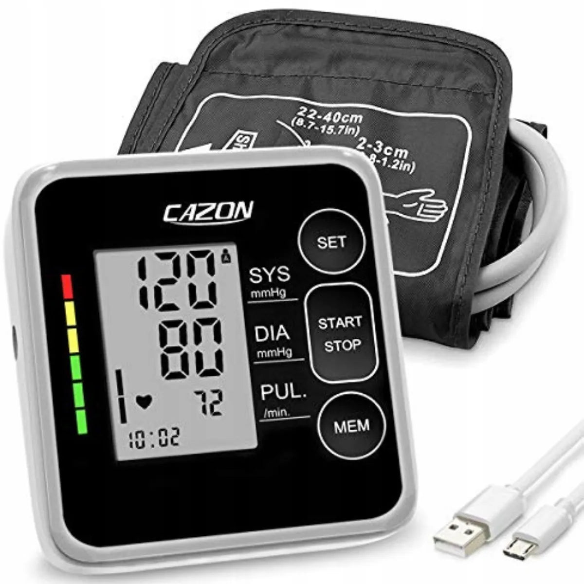 Elektroninis kraujospūdžio matuoklis „Cazon B26“, didelis ekranas, manžetė 22–42 cm