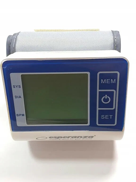Elektroninis riešinis kraujospūdžio matuoklis Esperanza su dideliu LCD ekranu ir aritmijos aptikimu