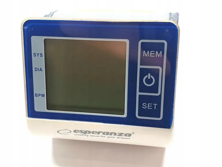 Elektroninis riešinis kraujospūdžio matuoklis Esperanza su dideliu LCD ekranu ir aritmijos aptikimu