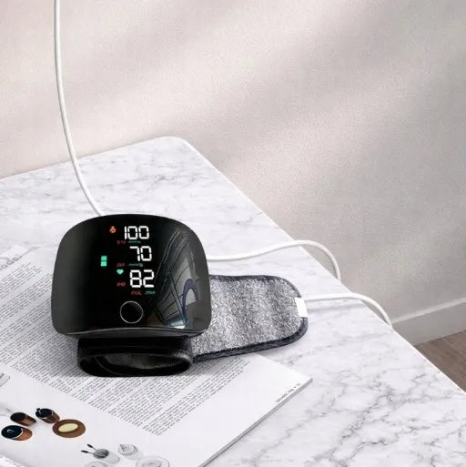 Elektroninis riešinis kraujospūdžio matuoklis LCD, su garsu, akumuliatoriumi ir dėklu