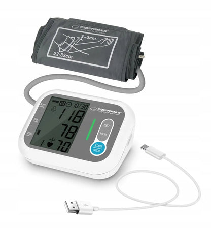 Elektroninis žastinis kraujospūdžio matuoklis Esperanza Stamina LCD 22-32cm su aritmijos aptikimo funkcija
