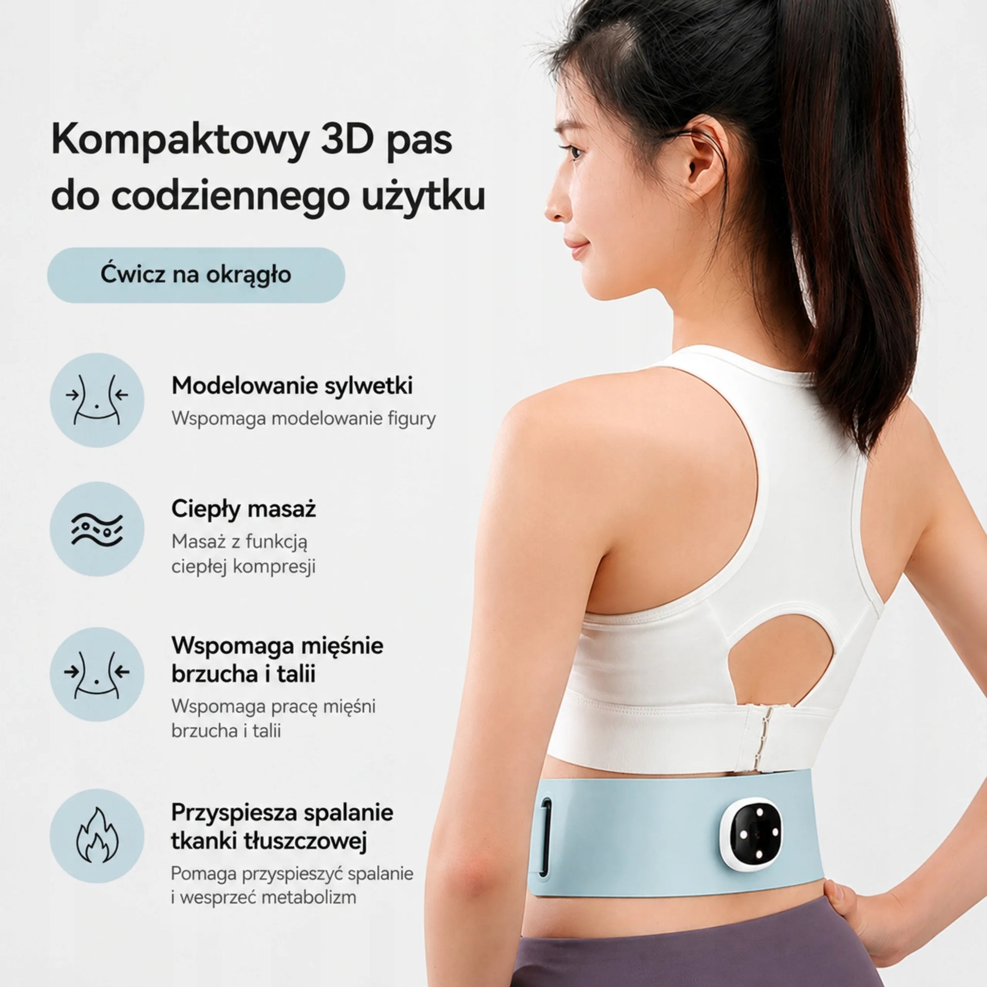 EMS raumenų elektrostimuliatorius, masažinis pilvo diržas, menstruacijų skausmo malšinimas