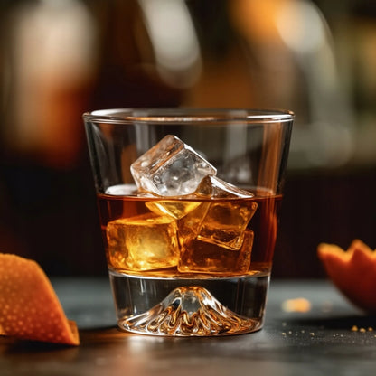 „Epsence“ stiklinės viskiui ir gėrimams, 6 vnt. rinkinys, storas dugnas su kalnų raštu, 300 ml