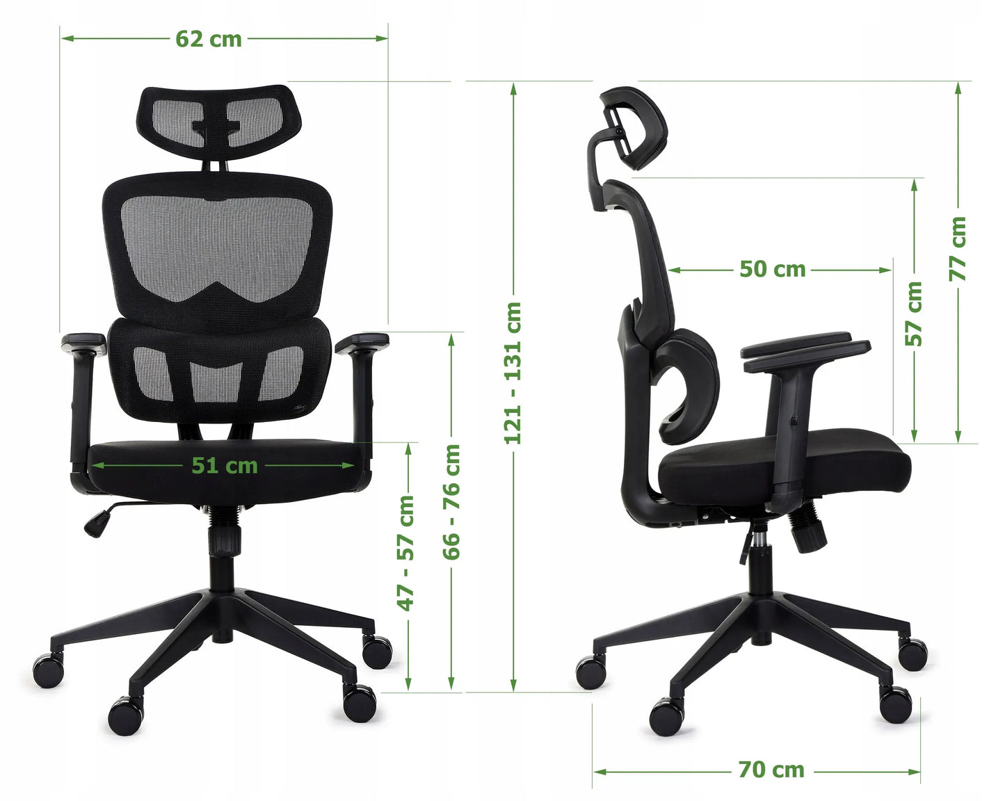 Ergonominė biuro kėdė GIOSEDIO FXA004 su reguliuojamais porankiais, atitinkanti saugos reikalavimus