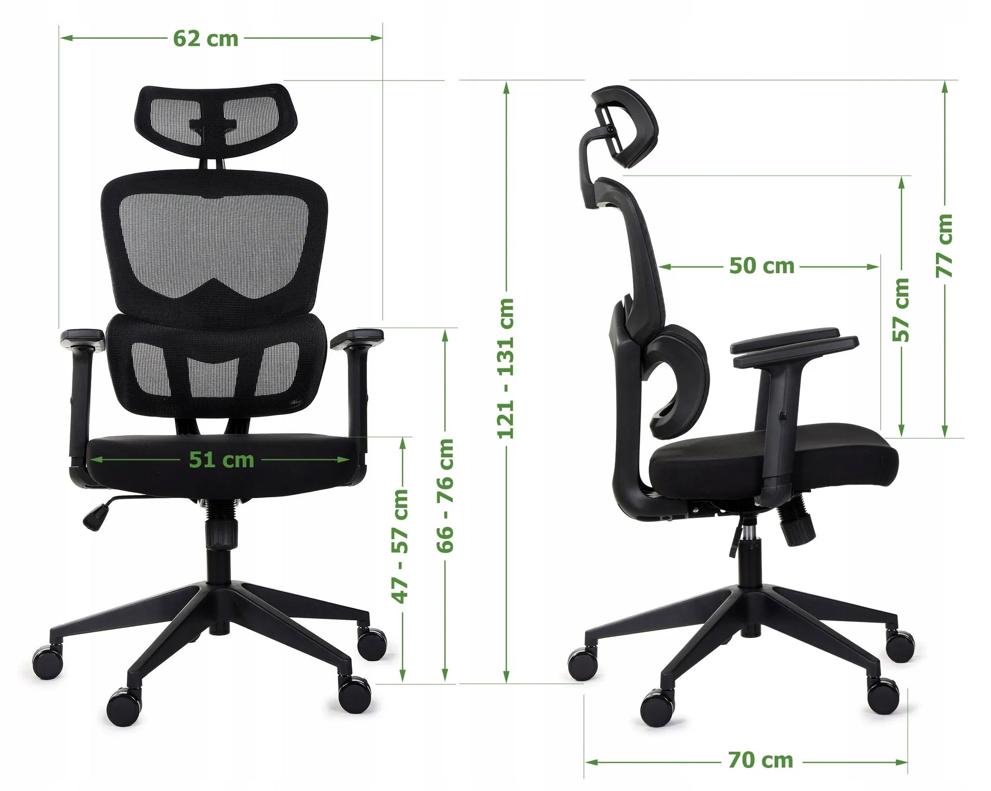 Ergonominė biuro kėdė GIOSEDIO FXA004 su reguliuojamais porankiais, atitinkanti saugos reikalavimus
