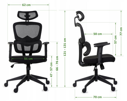 Ergonominė biuro kėdė GIOSEDIO FXA004 su reguliuojamais porankiais, atitinkanti saugos reikalavimus
