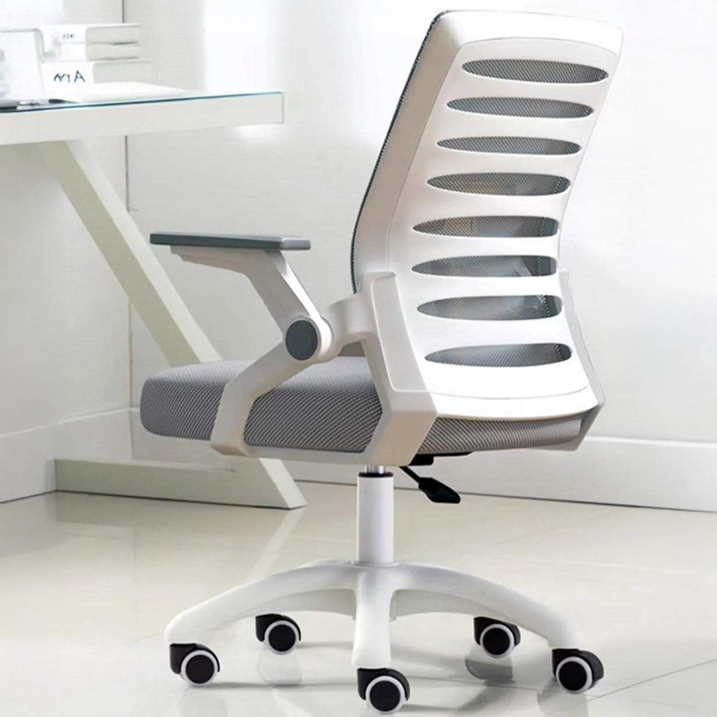 Ergonominė biuro kėdė KRAKEN Kredo su ratukais ir reguliavimu, pilka