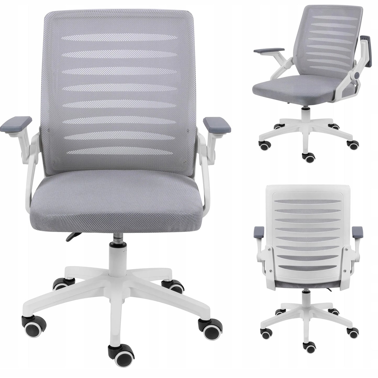Ergonominė biuro kėdė KRAKEN Kredo su ratukais ir reguliavimu, pilka