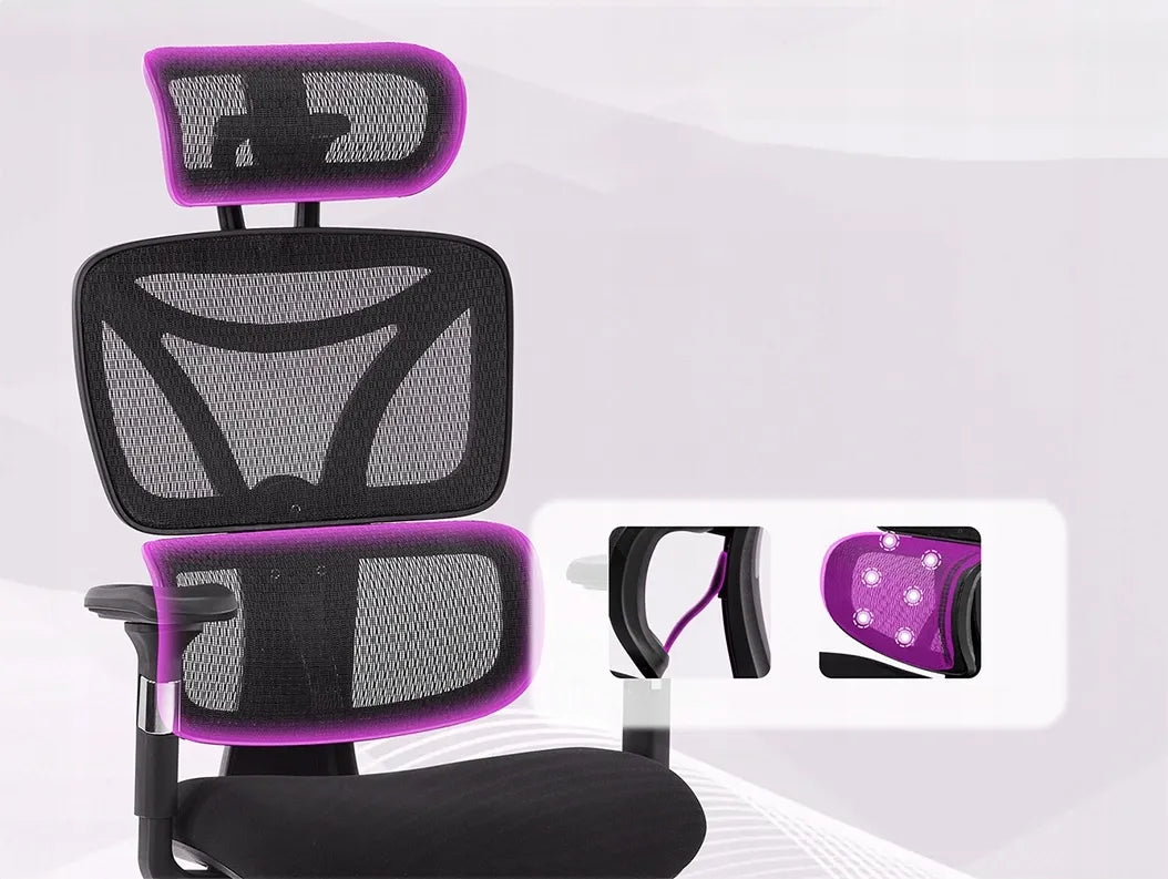 Ergonominė biuro kėdė Spacetronik Nero, pasukama, iki 150 kg, reguliuojama
