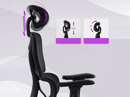 Ergonominė biuro kėdė Spacetronik Nero, pasukama, iki 150 kg, reguliuojama