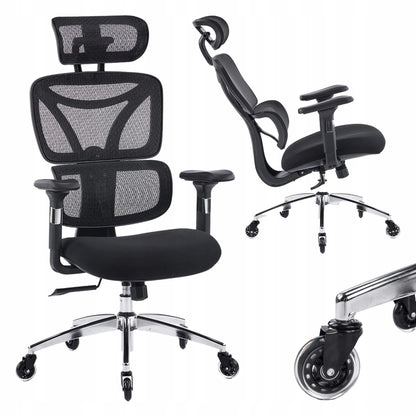 Ergonominė biuro kėdė Spacetronik Nero, pasukama, iki 150 kg, reguliuojama