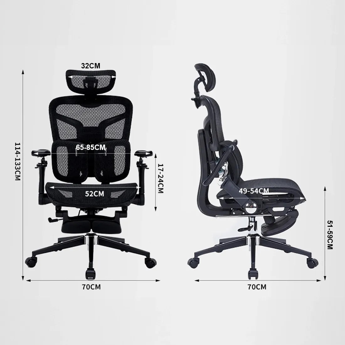 Ergonominė biuro kėdė Spacetronik Springo, pilka, su tinkleliu, reguliuojama