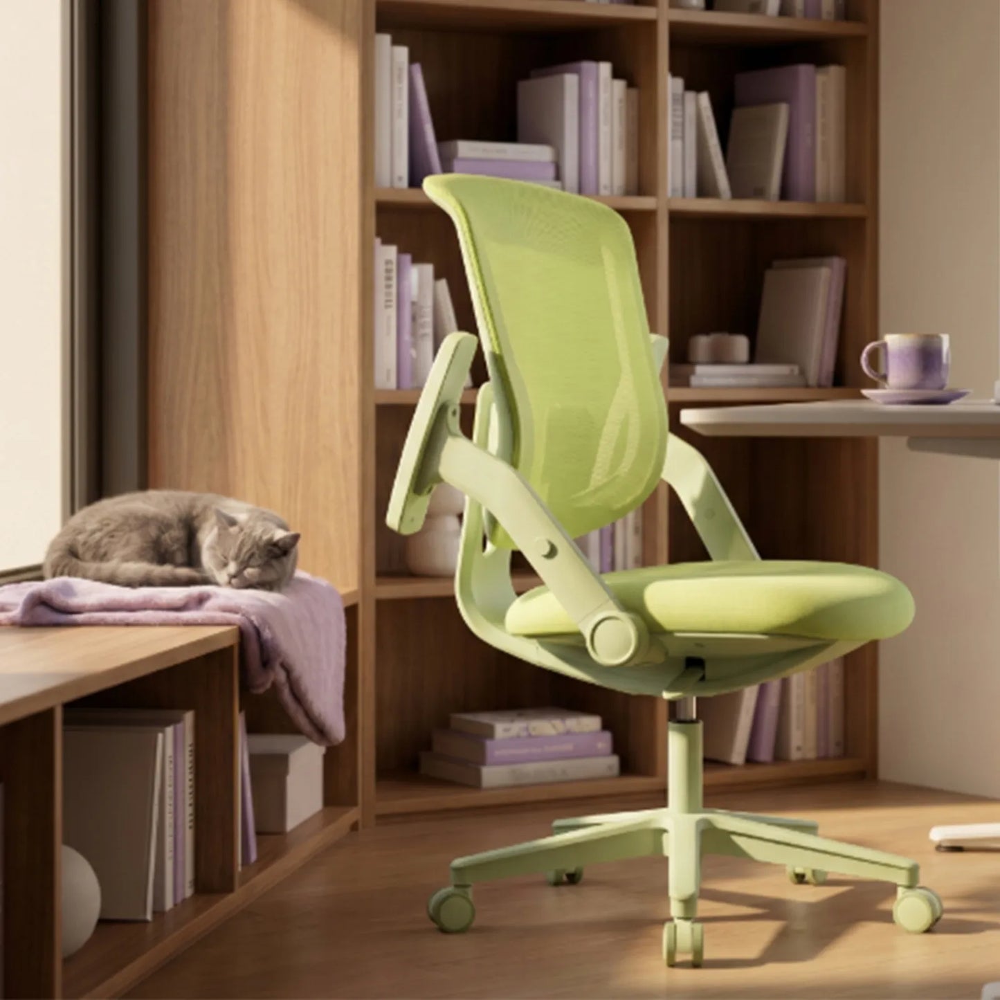 Ergonominė biuro kėdė Spacetronik, žalia, pasukama, reguliuojamo aukščio