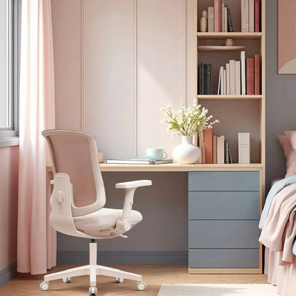 Ergonominė rožinė darbo kėdė Spacetronik Retto su reguliuojamu aukščiu 47-57 cm