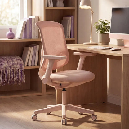 Ergonominė rožinė darbo kėdė Spacetronik Retto su reguliuojamu aukščiu 47-57 cm