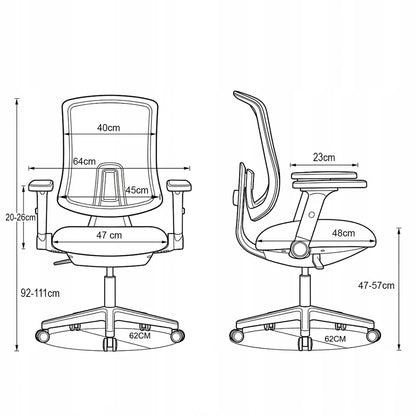Ergonominė rožinė darbo kėdė Spacetronik Retto su reguliuojamu aukščiu 47-57 cm