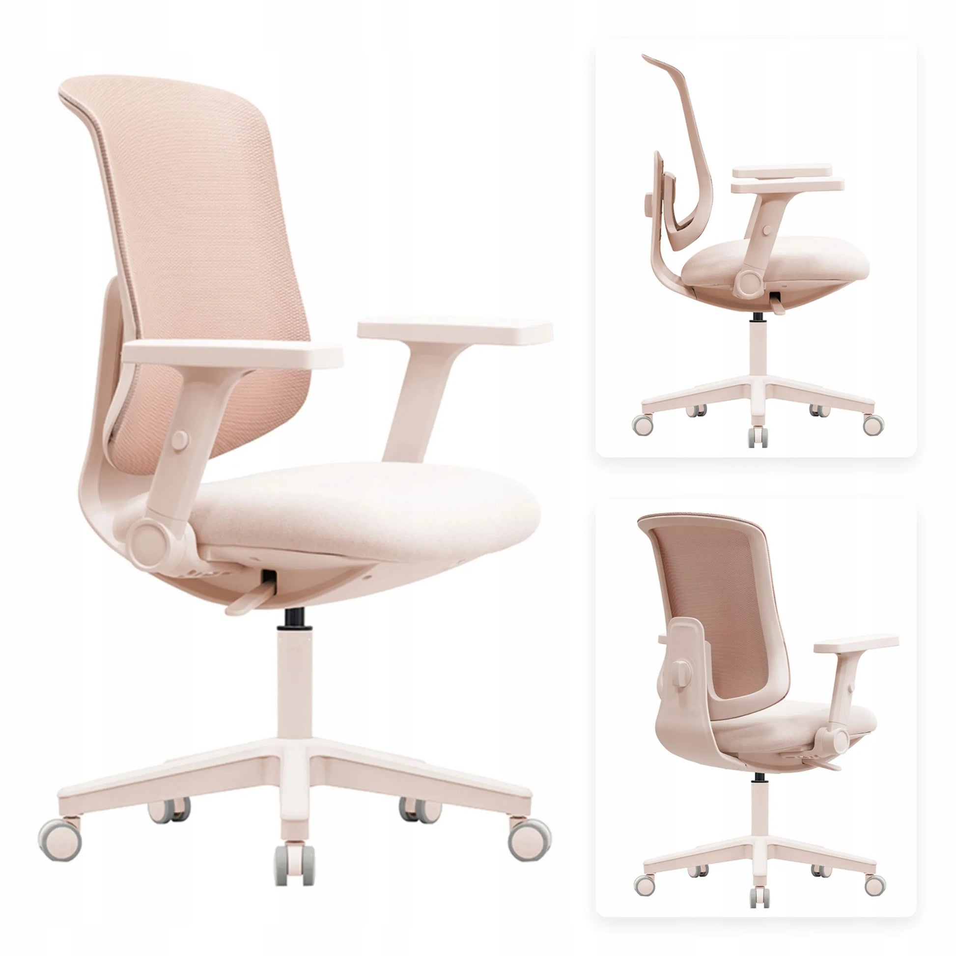Ergonominė rožinė darbo kėdė Spacetronik Retto su reguliuojamu aukščiu 47-57 cm