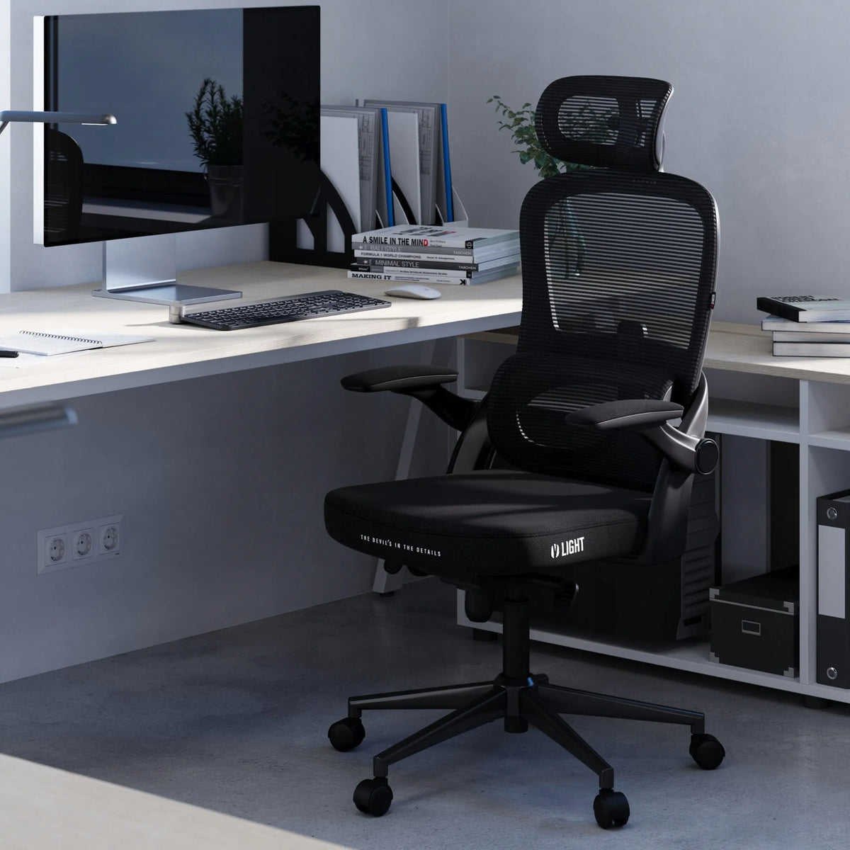Ergonomiška biuro kėdė „Diablo Chairs V-Light“, juoda