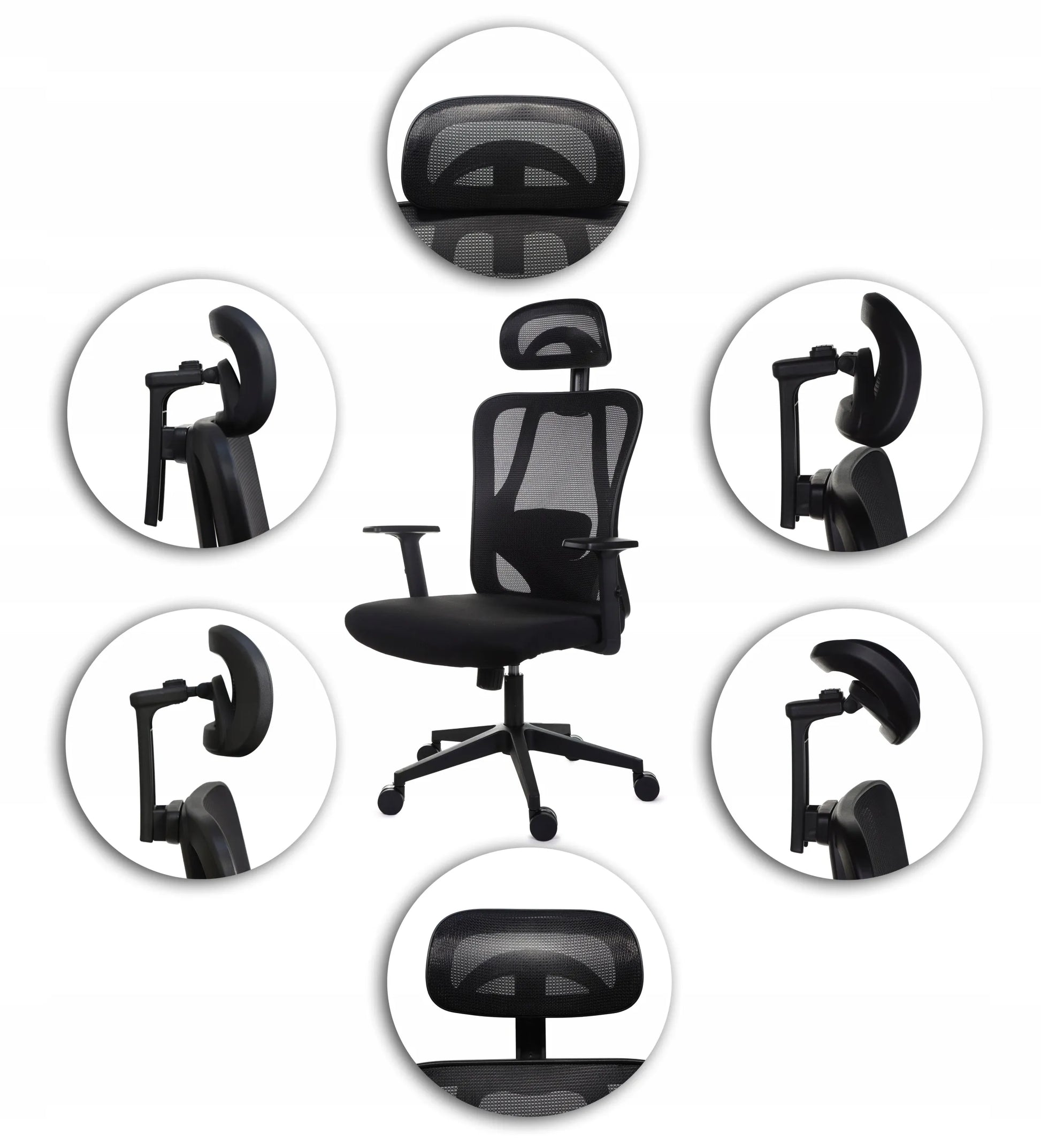 Ergonomiška biuro kėdė Giosedio FXB004 su reguliuojamais porankiais ir galvos atrama, atitinkanti saugos reikalavimus