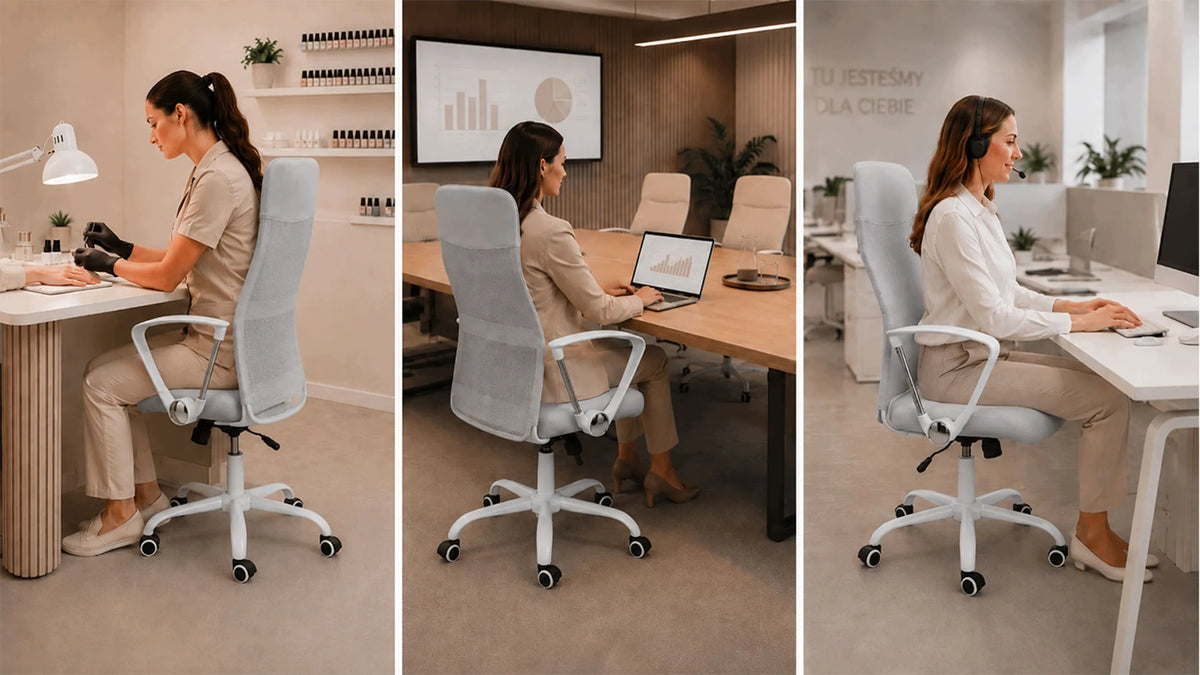 Ergonomiška pasukama biuro kėdė „Sofotel“, reguliuojama, iš mikro tinklinio audinio