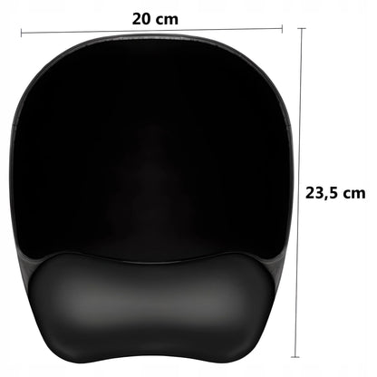 Ergonomiškas pelės kilimėlis su riešo atrama 20 x 23,5 cm, juodas