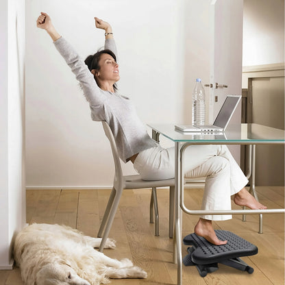 Ergonomiškas reguliuojamas biuro kojų atramos pagrindas XXL po stalu