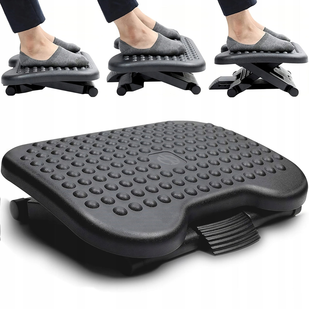 Ergonomiškas reguliuojamas biuro kojų atramos pagrindas XXL po stalu