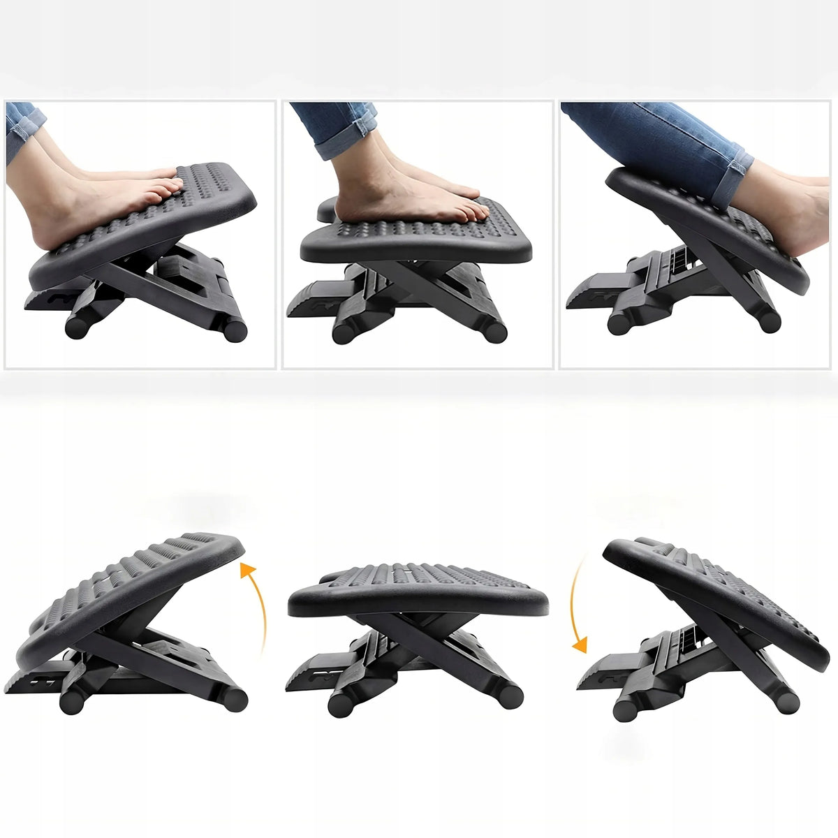 Ergonomiškas reguliuojamas biuro kojų atramos pagrindas XXL po stalu