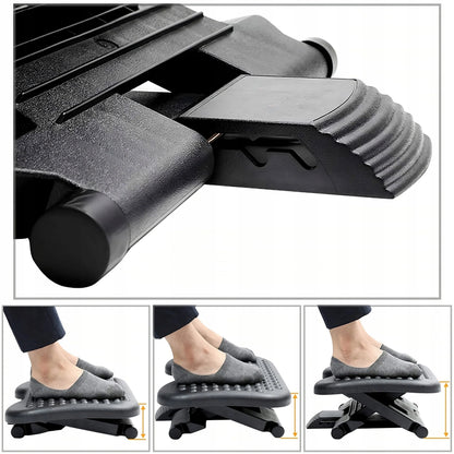 Ergonomiškas reguliuojamas biuro kojų atramos pagrindas XXL po stalu