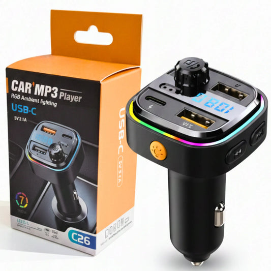 Eurolook RT-6 FM siųstuvas Bluetooth automobilinis MP3 grotuvas QC 3.0 USB įkroviklis laisvų rankų įranga