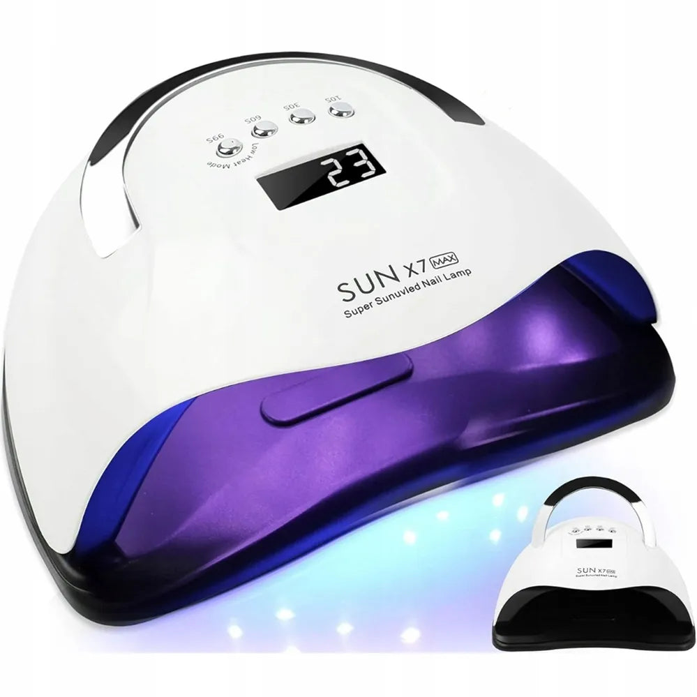 eVanda X7 MAX 220 W UV/LED nagų lempa hibridiniam lakui ir geliui su laikmačiu