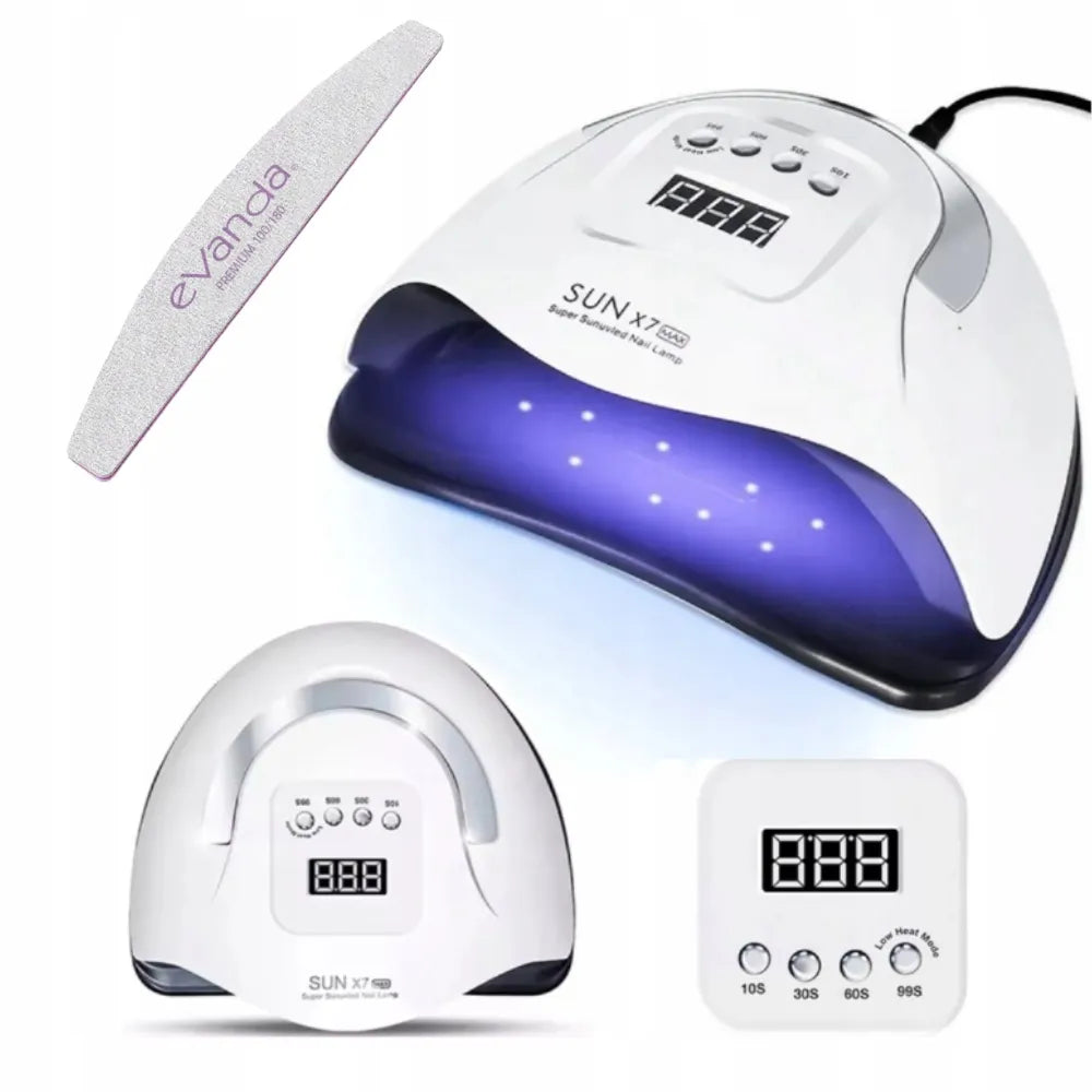 eVanda X7 MAX 220 W UV/LED nagų lempa hibridiniam lakui ir geliui su laikmačiu