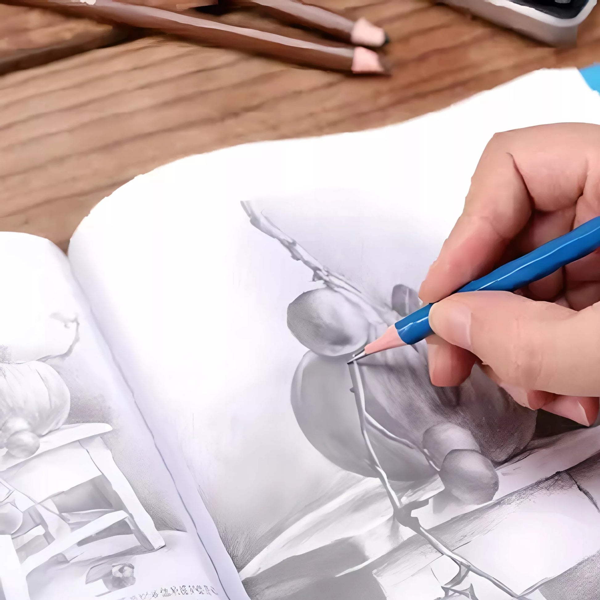 PROFESIONALUS PIEŠTUKŲ SKETCHINGUI IR BRĖŽYMUI RINKINYS 32W1 PIEŠTUKAI + DĖKLAS