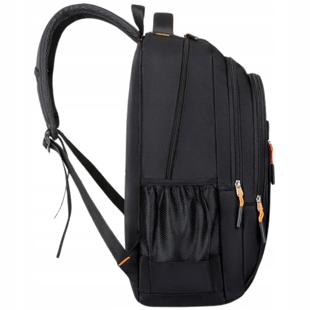 Lengva mokyklinė kuprinė jaunimui, unisex, juodos spalvos