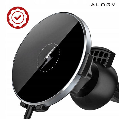 Automobilinis laikiklis MAG SAFE, belaidis įkroviklis 15W, skirtas iPhone 14, 15, 16, 17