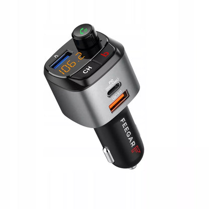 FM siųstuvas Bluetooth – Feegar, greitas įkroviklis QC 3.0/PD, MP3, Audio, USB