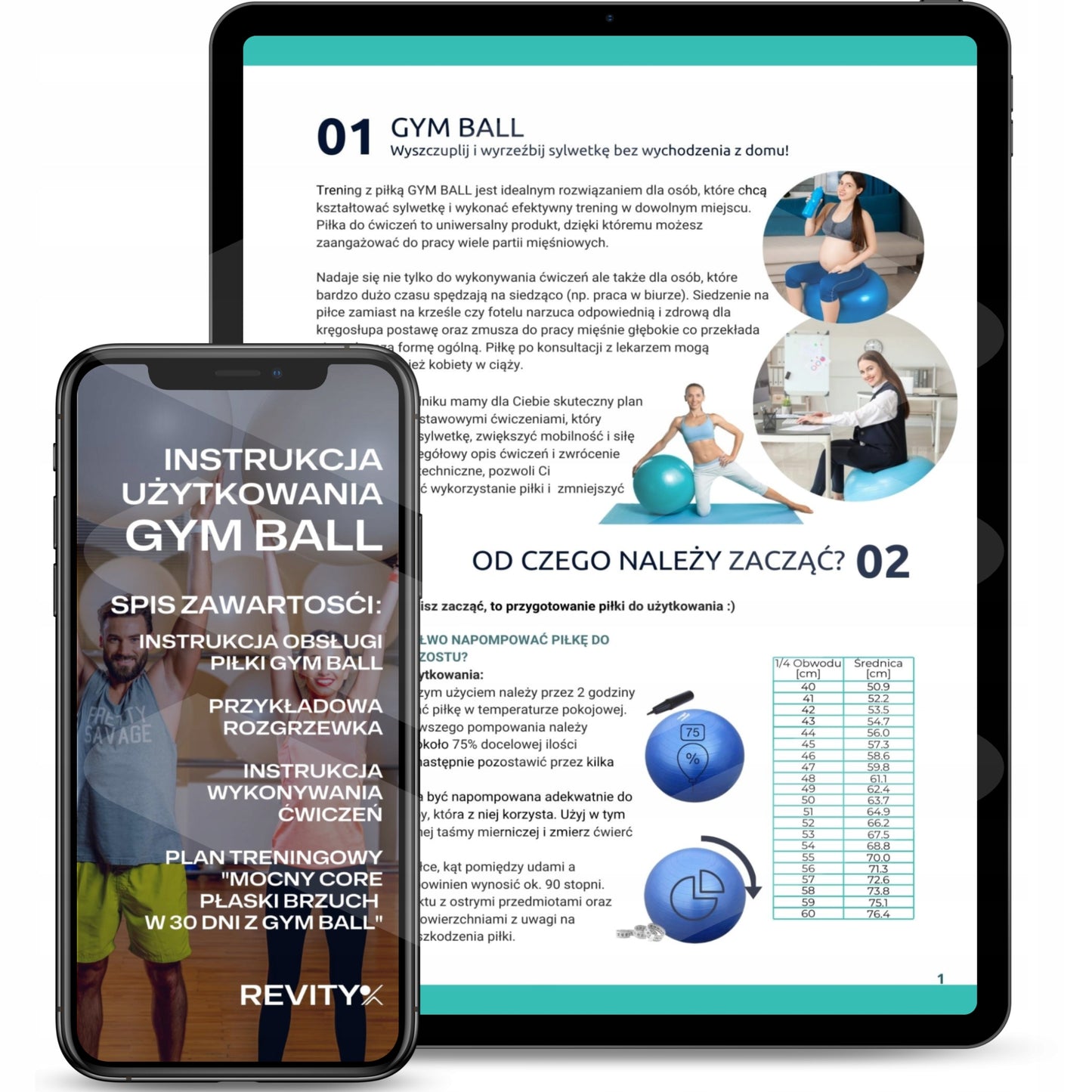 Gimnastikos kamuolys pratimams, treniruotėms, fitnesui, reabilitacijai - Didelis 65 cm