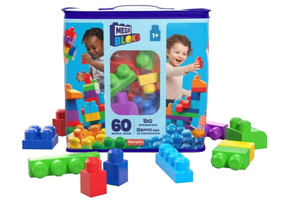 Fisher-Price MEGA BLOKS didelis ekologiškas krepšys su kaladėlėmis, 60 vnt., DCH55