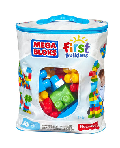 Fisher-Price MEGA BLOKS didelis ekologiškas krepšys su kaladėlėmis, 60 vnt., DCH55